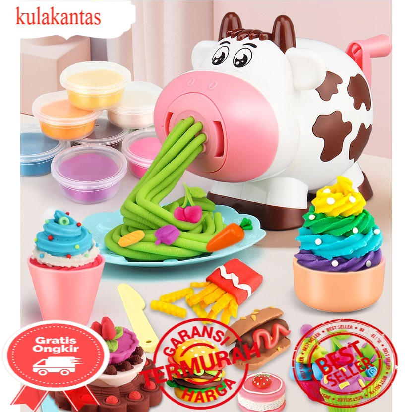 TERMURAH Dream Clay Mainan Anak Cetakan Plastisin Sapi Cow Clay tanah liat alat cetakan kit sapi