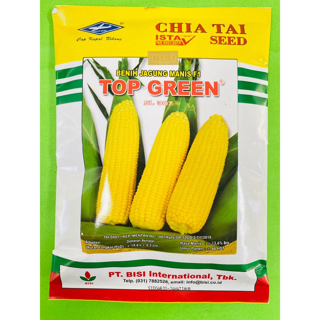 Benih jagung manis f1 TOP GREEN isi 250gr dari CAP KAPAL TERBANG
