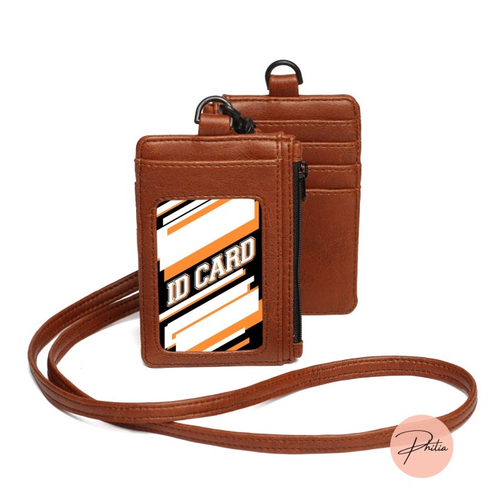 

Name Tag Dompet ID Card Kulit ID Lanyard MELUWE HITAM - Hitam