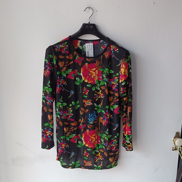 Kaos wanita motif bunga Kaos wanita lengan panjang kekinian