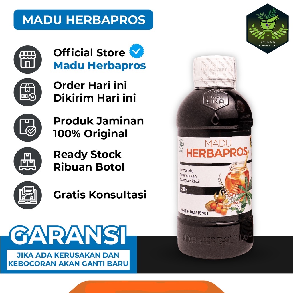 HERBAPROS Madu Prostat Prostad Melancarkan Buang Air Kecil Peradangan Disfungsi Ereksi Infertilitas
