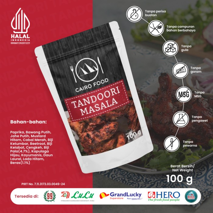 

NEW Termurah Bumbu Tandoori Masala Cairo Food - 100 gram