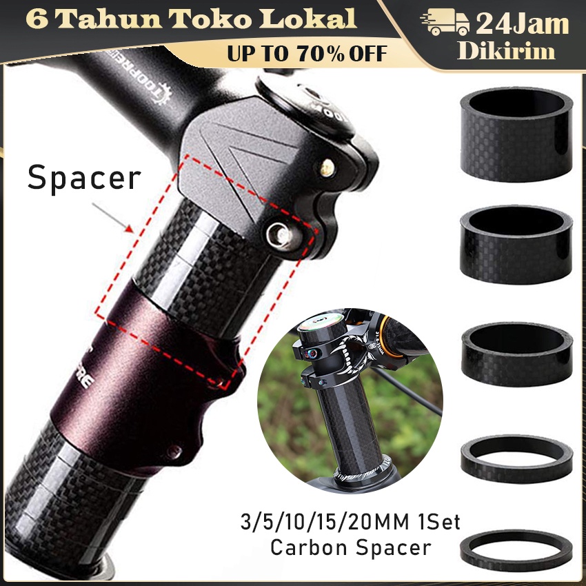 1 Set Carbon Spacer / Ring Spacer Fork headset Carbon / Spacer Sepeda Headset Stem Carbon