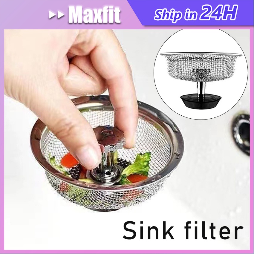 Saringan Wastafel Cuci Piring Bahan Stainless Steel / Kepala Wastafel Pencet Tombol / Saringan Air T