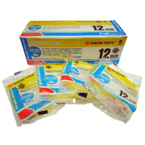 

18A. Isolasi 12mm Nachi Solasi 1/2 Inchi Tape Lakban Plakban Bening Selotip Satuan stationary Murah