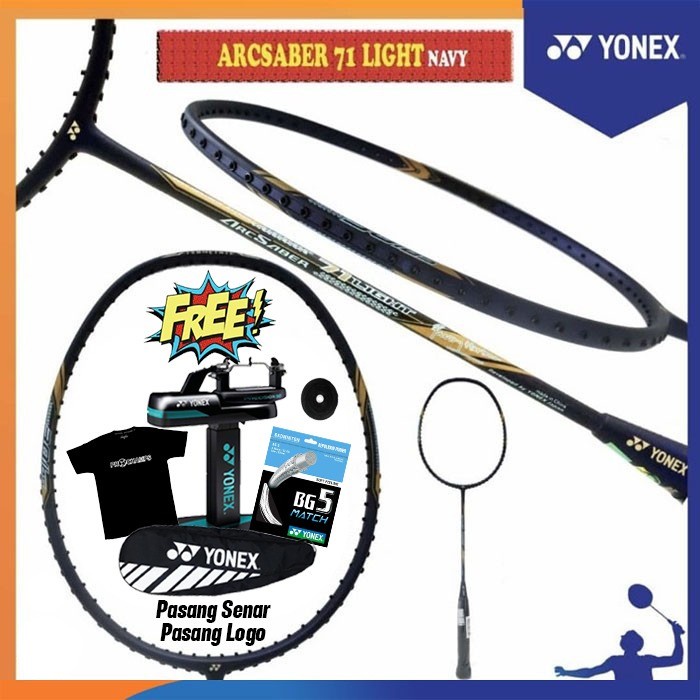YONEX ARCSABER 71 LIGHT RUDY HARTONO RAKET BADMINTON ORIGINAL - NAVY BLUE - TP