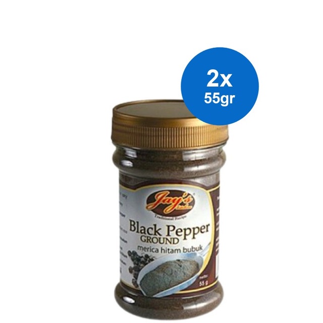 

Jay's Pepper Ground Merica Hitam Bubuk 55 gr x 2