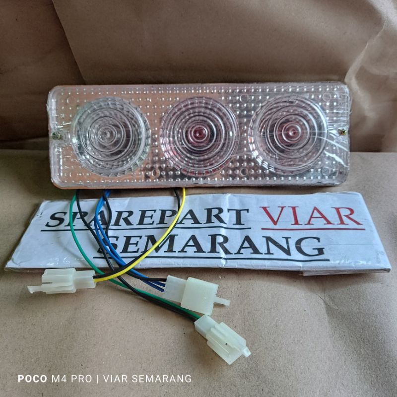 Lampu belakang roda 3 viar kaisar model soket terpisah 3 lampu stop viar roda 3 - Sparepart Viar onl