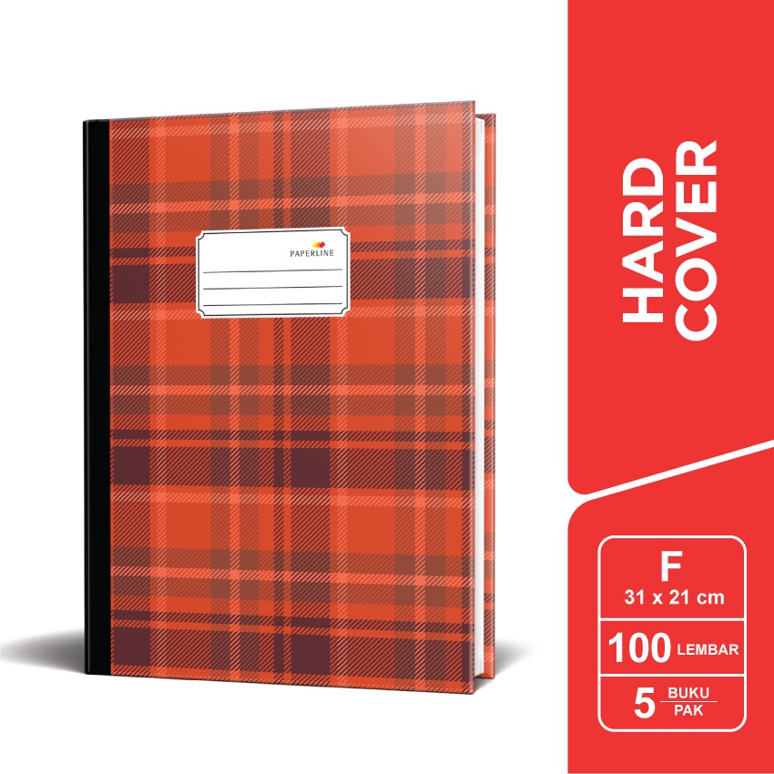 

[BMS Bekasi] Paperline Hard Cover Kotak-kotak 100 F - PPL HC KTK 100 F