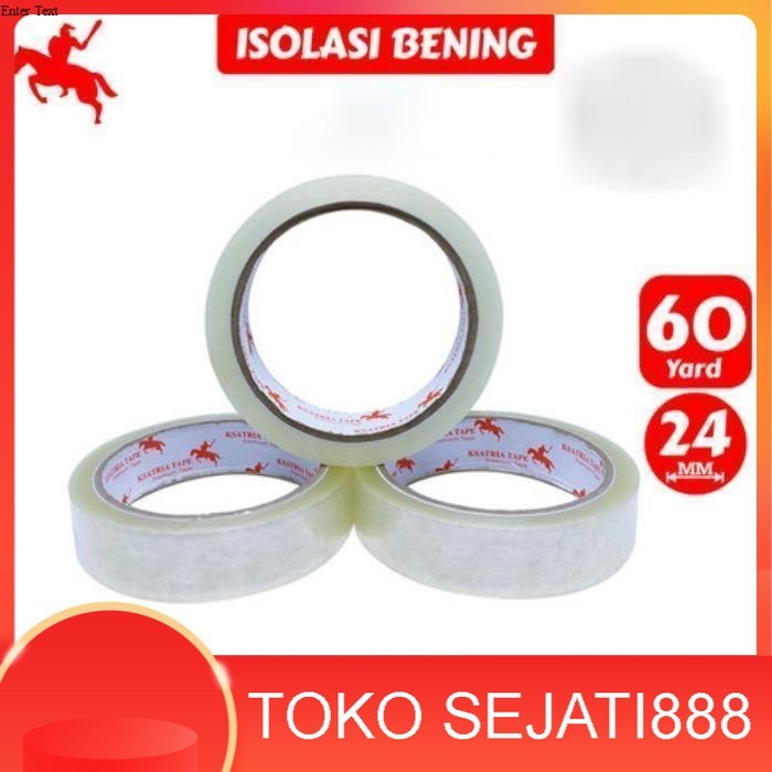 

Isolasi Ksatria Tape Ukuran 24mm X 60 Yard Kemasan 1 Slop Isi 6 Rolls