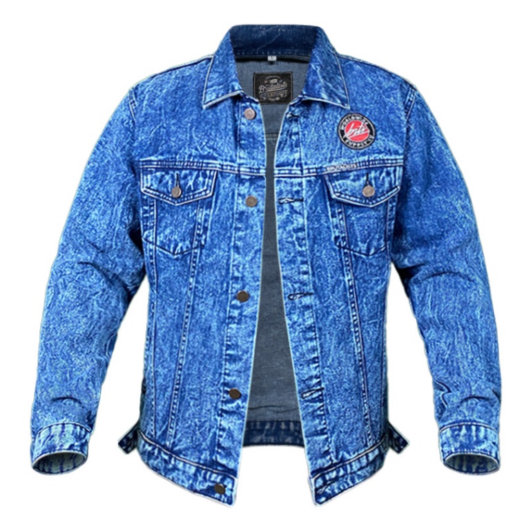 Jaket Jeans Pria Denim Jacket Distro Full Printing Motif Polos