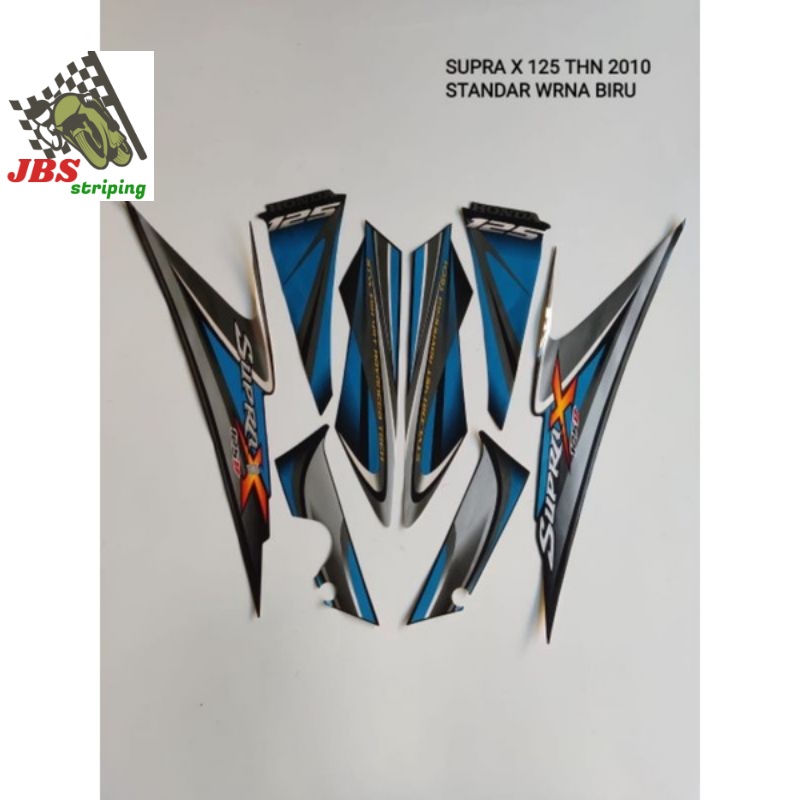 striping supra x 125 stiker  honda supra x 125 d 2010 hitam biru
