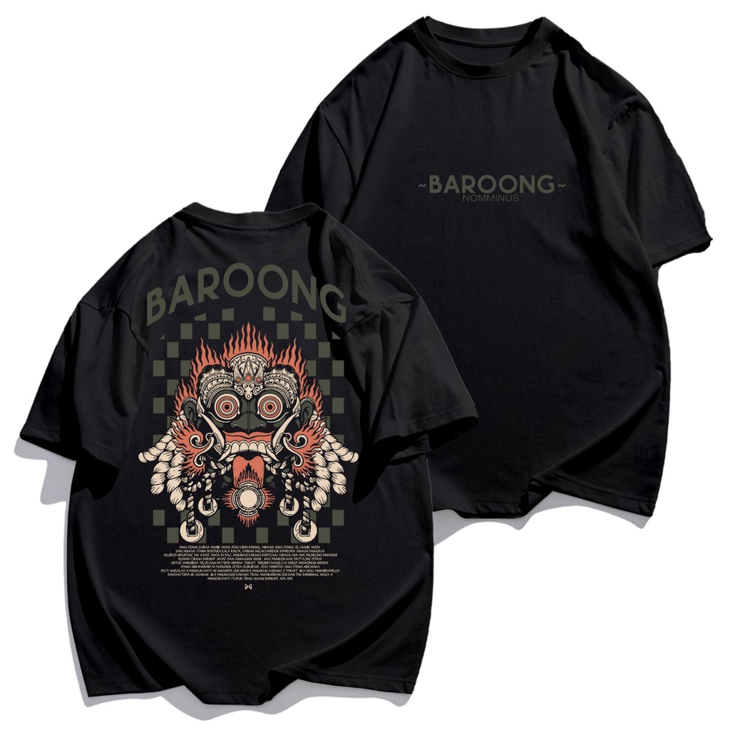 Kaos BAROONG Hitam Keren Motif Hitam Depan Belakang Kaos Cowok murah COD Kaos terbaru terkini Kaos t