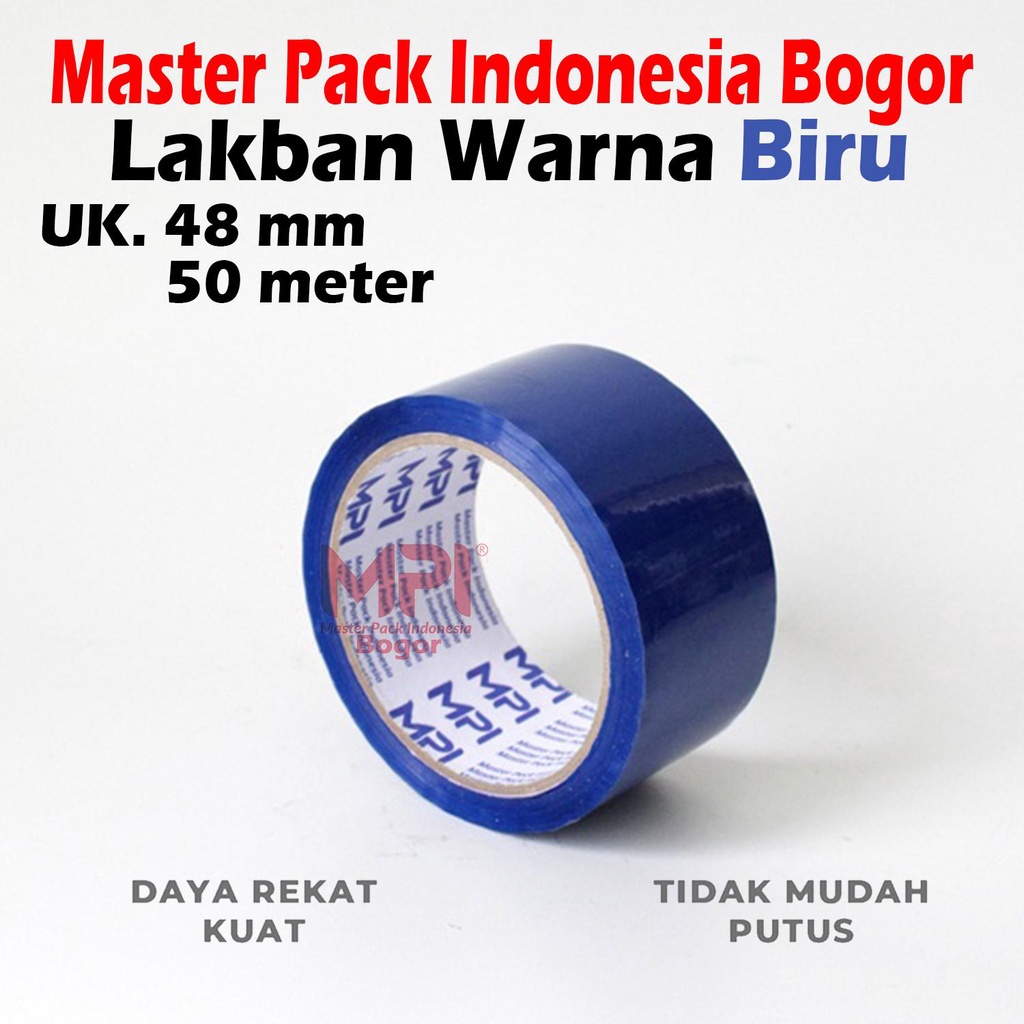 

Lakban MPI Warna Biru 48mm x 50 Meter - Lakban Warna Master Pack Indonesia