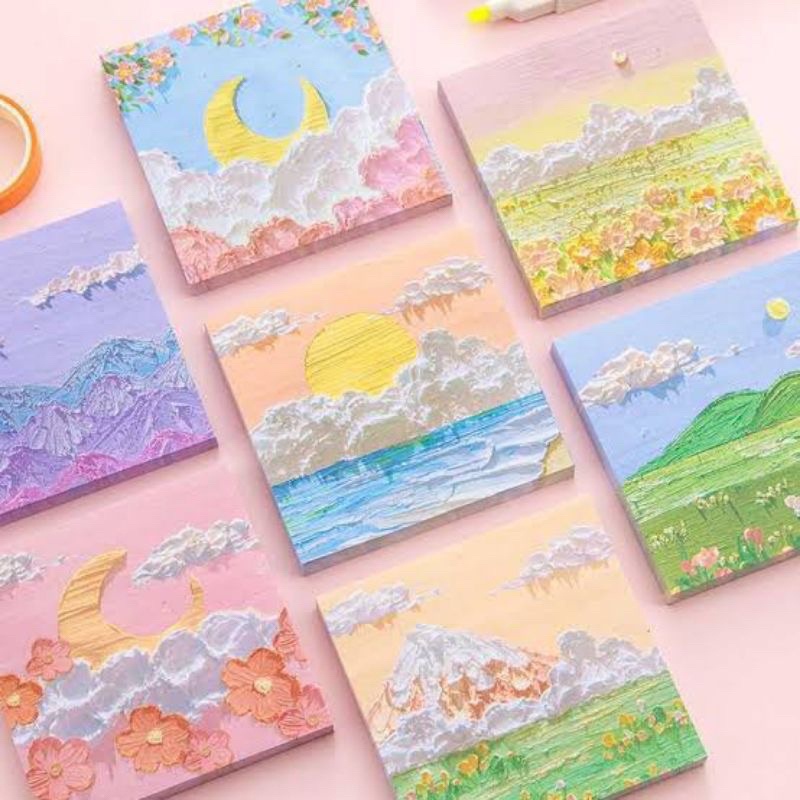 

Memo Tempel Aesthetic Sticky Notes Motif Alam Indah Notes Note Beauty