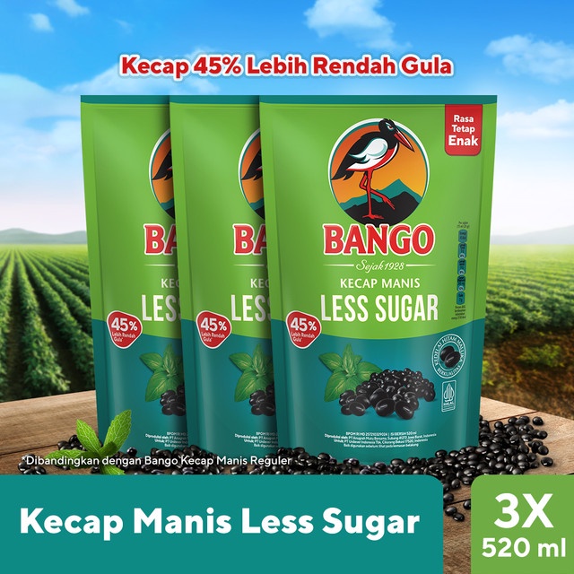 

BANGO LESS SUGAR 520ML | KECAP RENDAH GULA x3pack