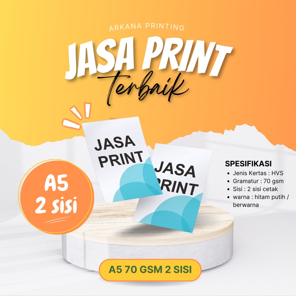 

Print Berwarna HVS A5 70 gsm 2 sisi