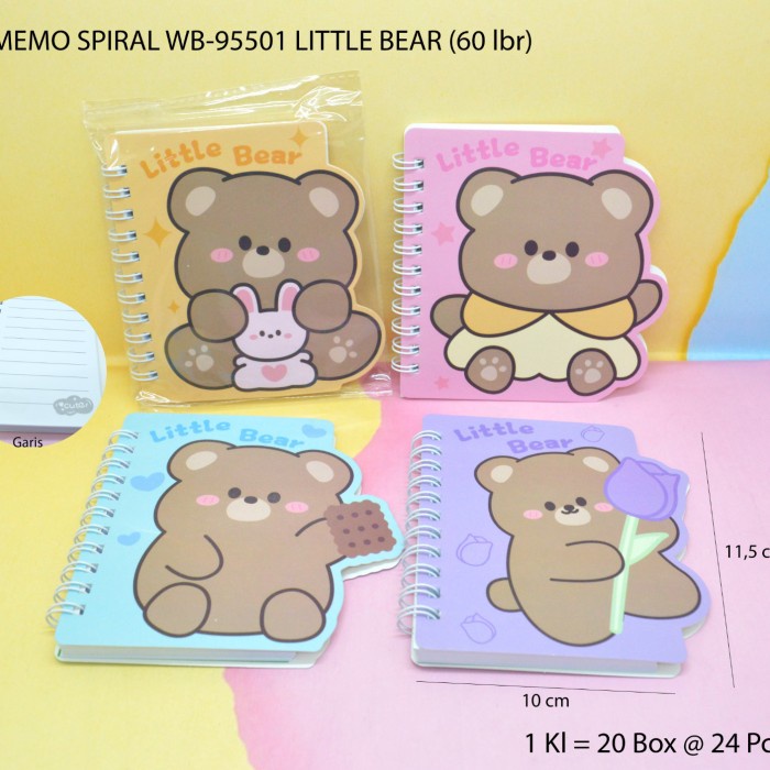 

memo ring spiral motif little bear satuan