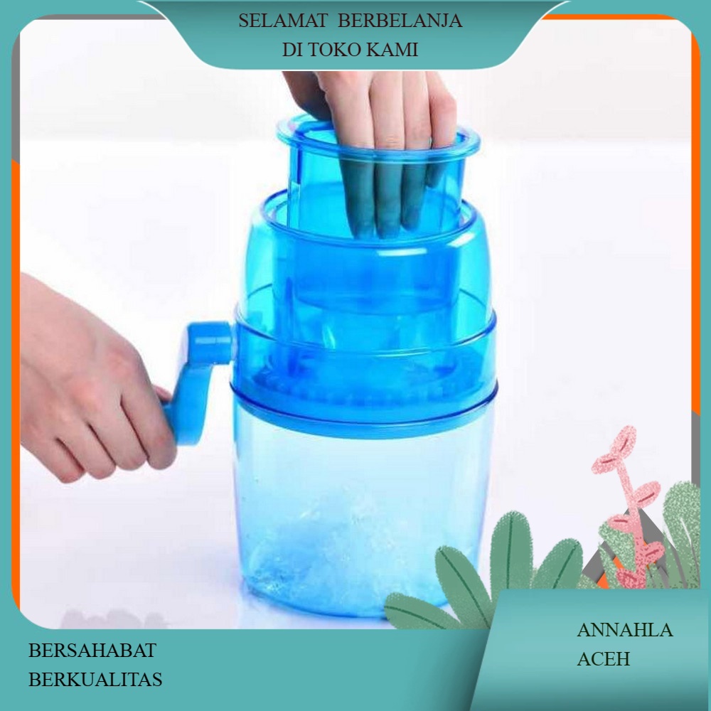 (ANL) Alat Serut Es Batu Putar Manual Ice Shaver Mini Portabel Alat Penghancur Es / Ice Crusher Seru