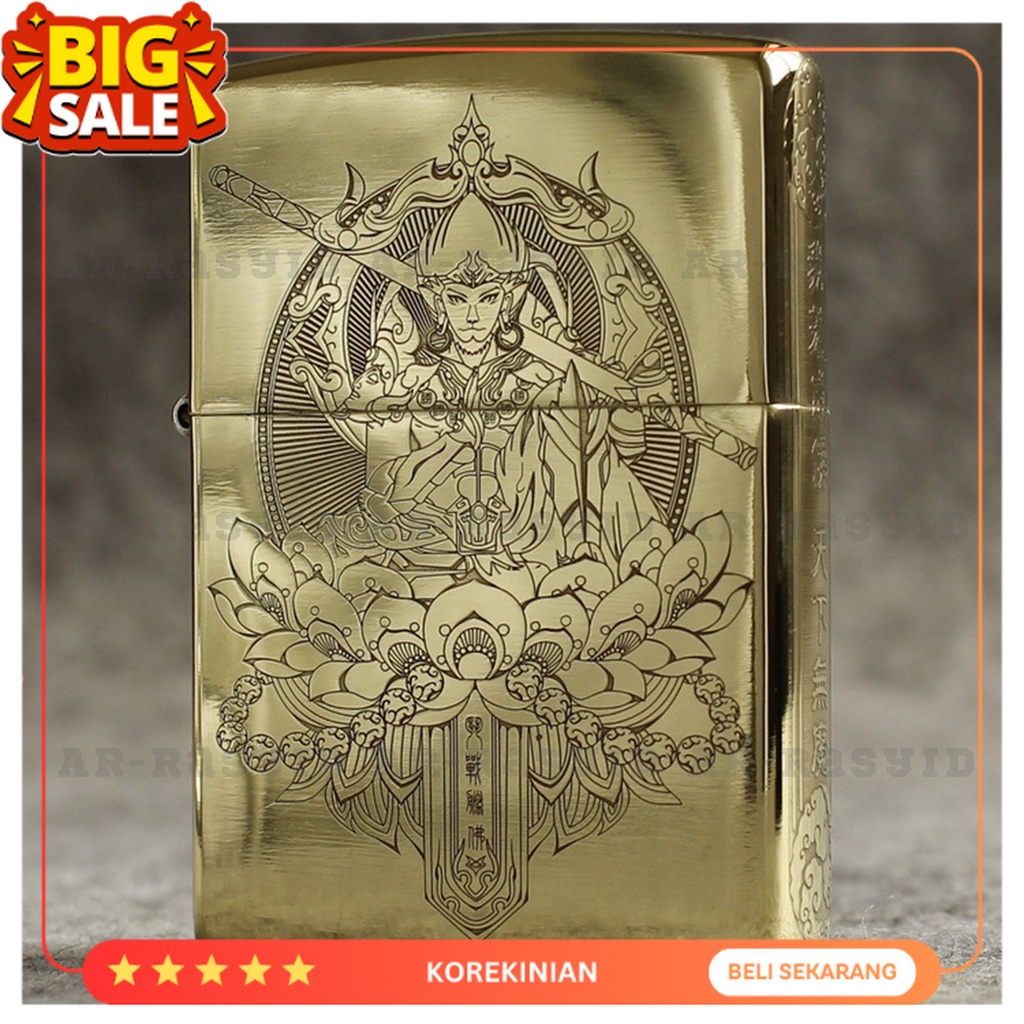 Korek Api Minyak Zp Gold Motif Kera Sakti Sun Wukong