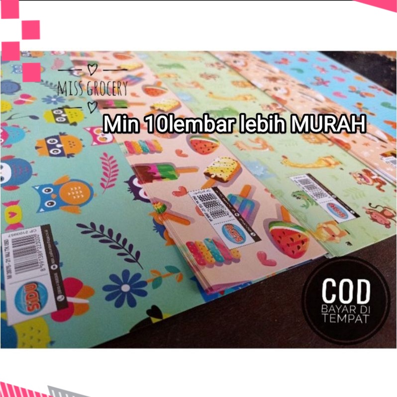 

KERTAS KADO SIDU KIKI ORIGINAL GLOSSY MOTIF MURAH ECER UKURAN 49X60cm MURAH GROSIR ATK BUKU BOLPEN