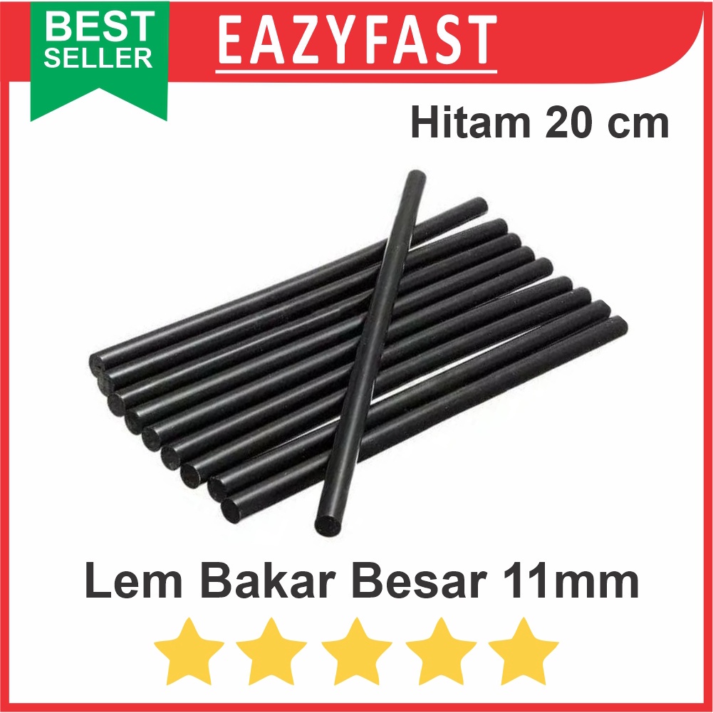 Refill Lem Tembak Lilin Bakar Batang Besar 11mm 1cm Hitam Glue Gun Stick Black