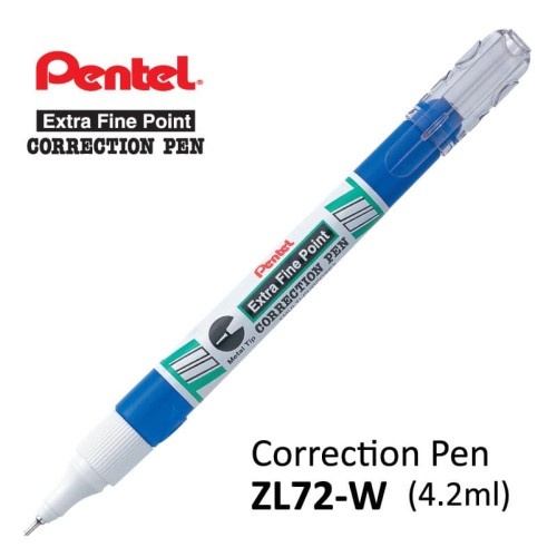 

Correction Fluid Tipe x Cair Pentel ZL72-W Isi 4.2 ML Metal Tip X-Fine Point Blue Pocket - Satuan- SHESB