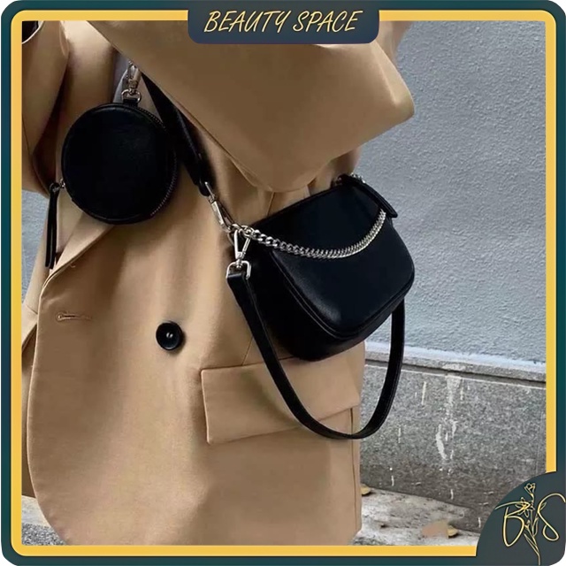 BEAUTY SPACE - D1490 Slingbag Cute / Tas Priza / Tas Selempang Wanita / Selempang Polos Wanita