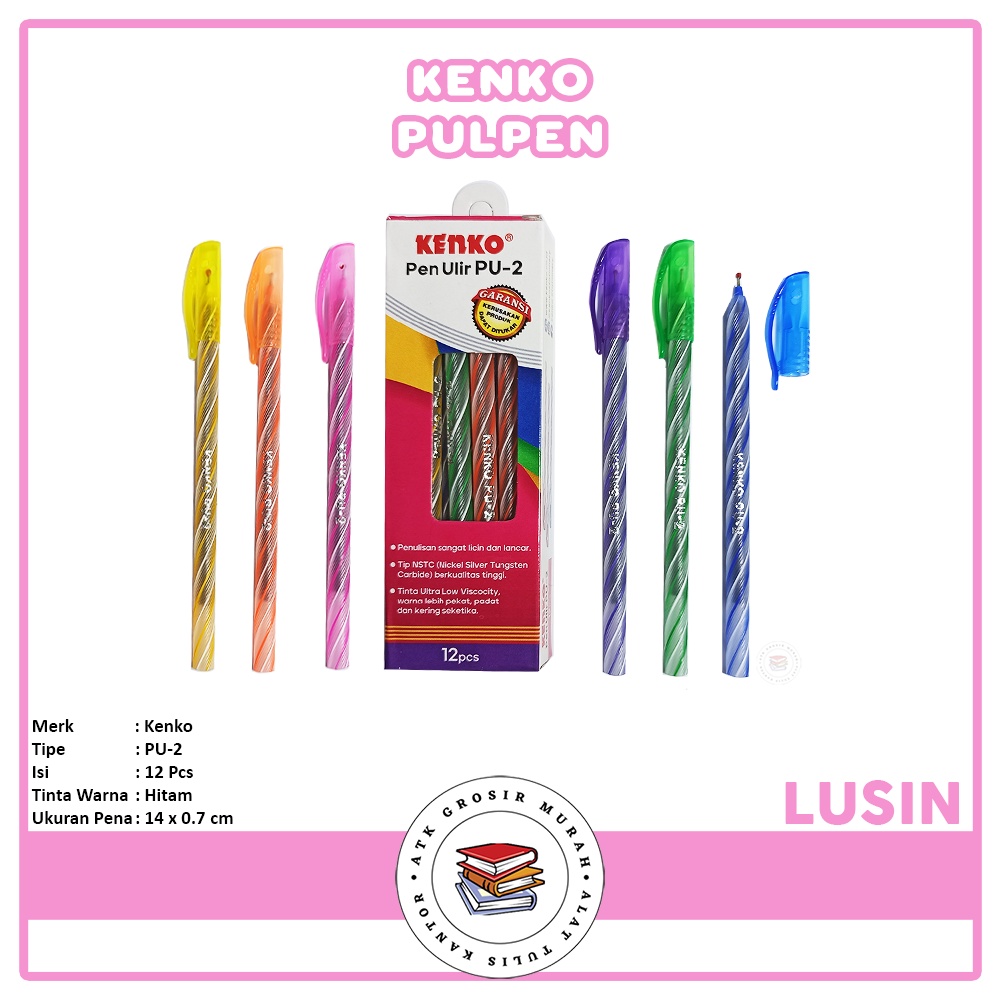 

Kenko - Pulpen Pen Ulir PU-2 Hitam - Lusin