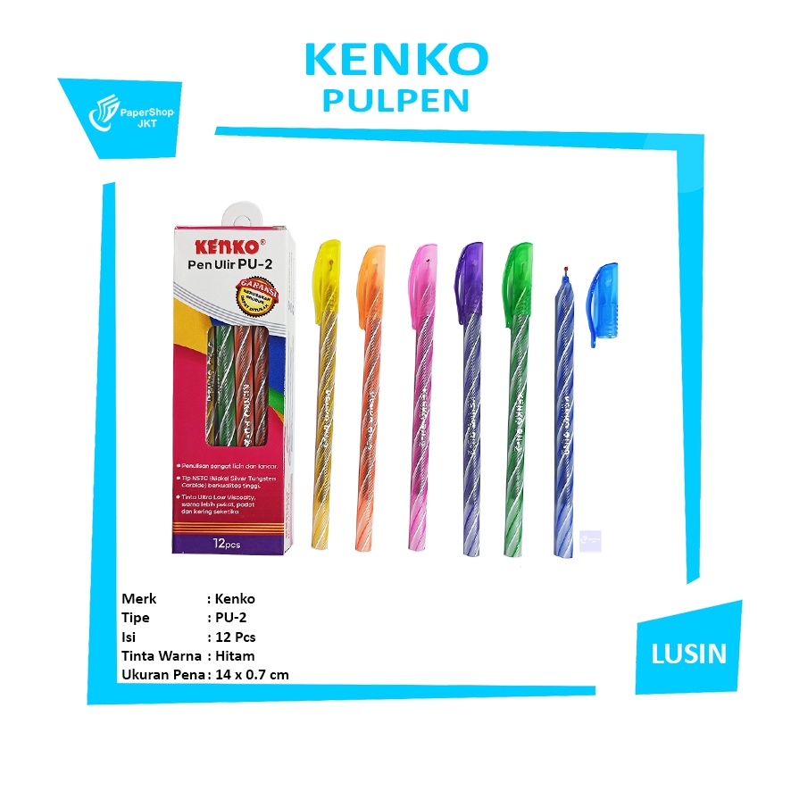 

Kenko - Pulpen Pen Ulir PU-2 Black - Lusin