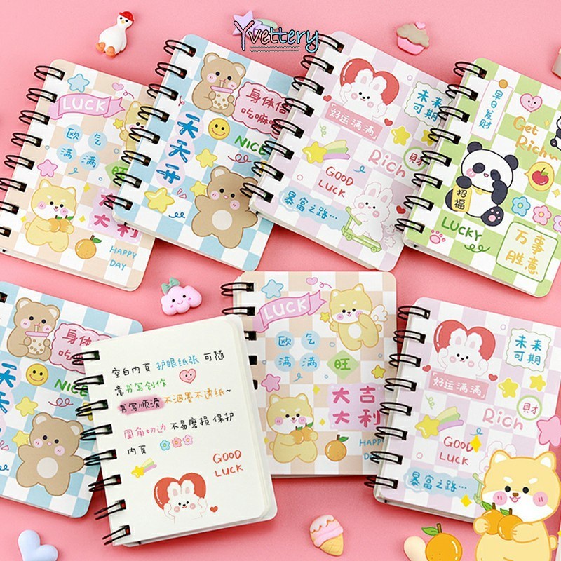 

COD❤️ Lucu kartun koil notebook mini portabel notebook berkat bahasa notebook-yy