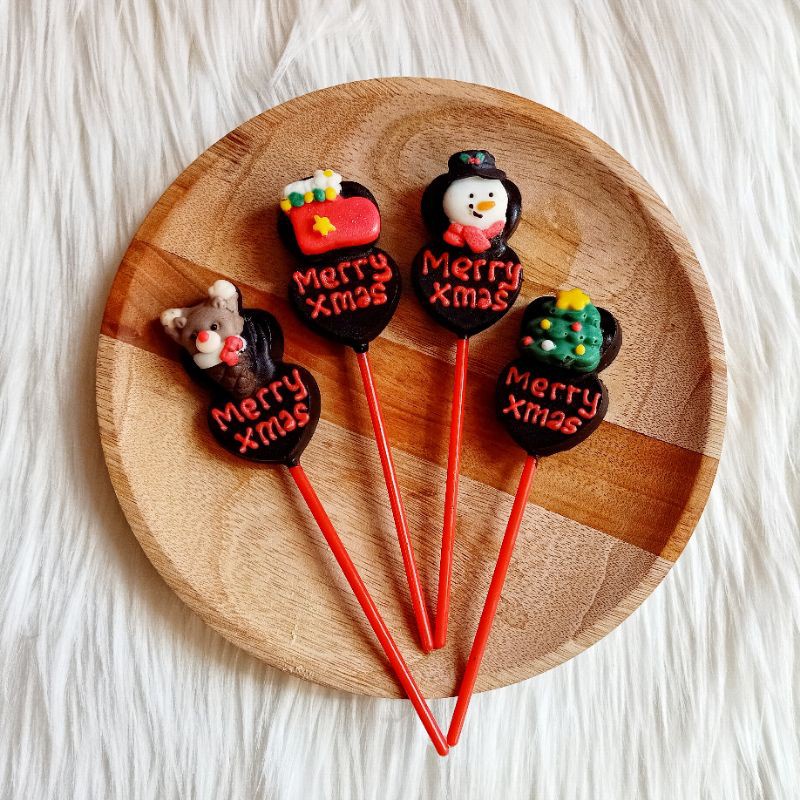 

Lollypop tulisan Merry Christmas karakter natal kado goodiebag hampers parcel xmas 2023 hadiah natal