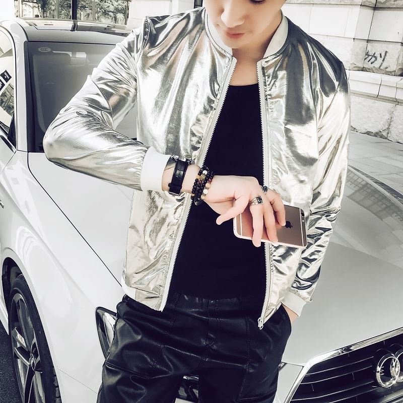 Men's trendy glossy jacket jacket jacket