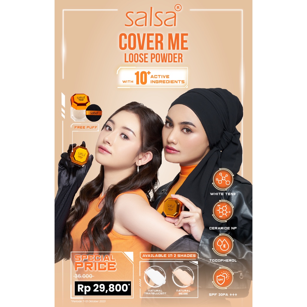 OM Salsa Cover Me Loose Powder - Bedak Tabur Oil Sebum Control Tahan Lama 12 Jam Setting Face Powder Natural Translucent