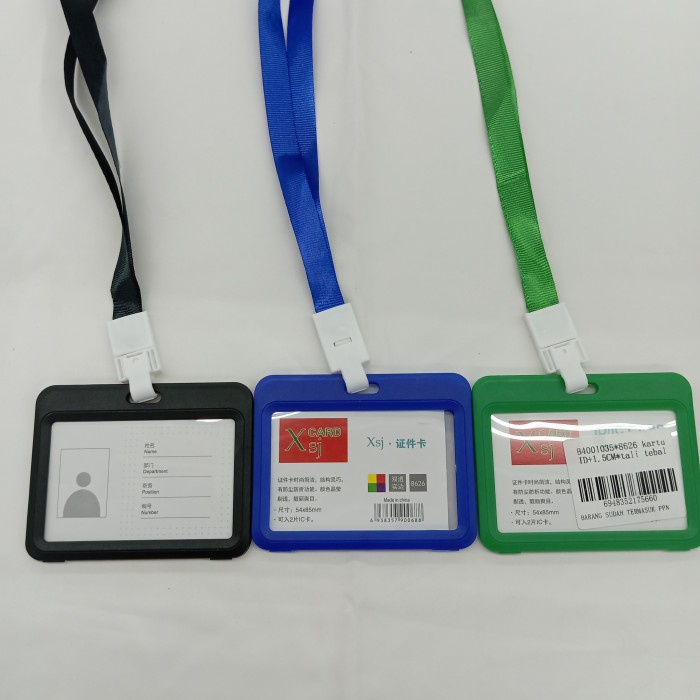 

ID Card Acrylic Holder Nilon Tali LanyardName Tag 2 sisi Tempat Kartu - 8626