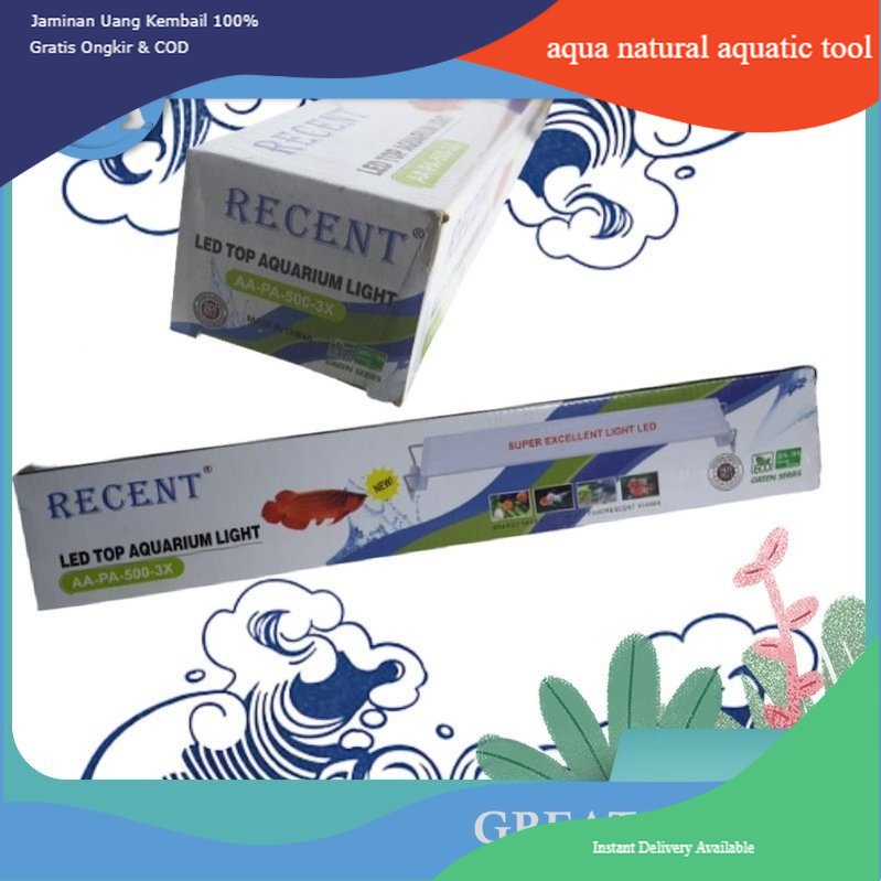RECENT PA 500 lampu LED aquarium Lampung gantung aquarium 50/60cm 3xganti warna
