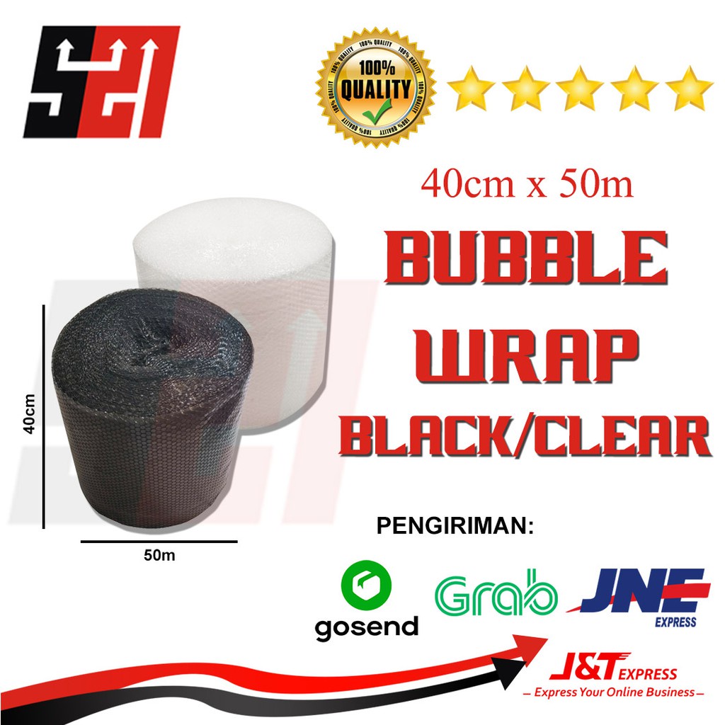 

Bubble Wrap Bubble Wrap Gelembung Bening Hitam 40cm x 50mMurah