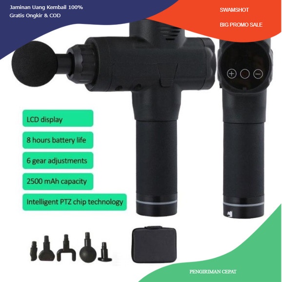Alat pijat elektrik Massage gun Vibra Pijat therapy Otot 5 Head