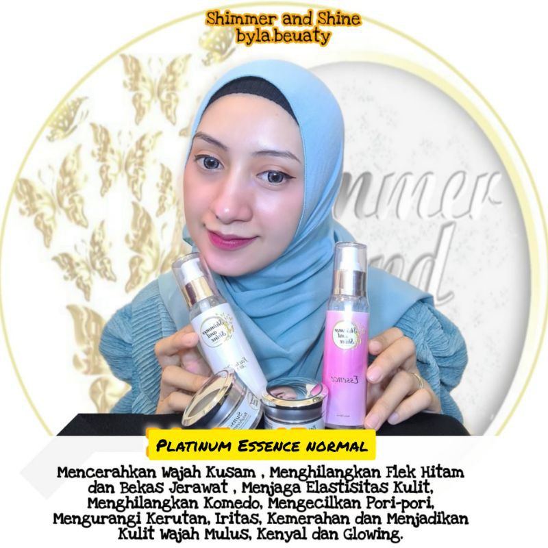 Paket PLATINUM ESSENCE Normal SHIMMER AND SHINE SKINCARE BY BYLA BEAUTY | Krim Extra Glowing