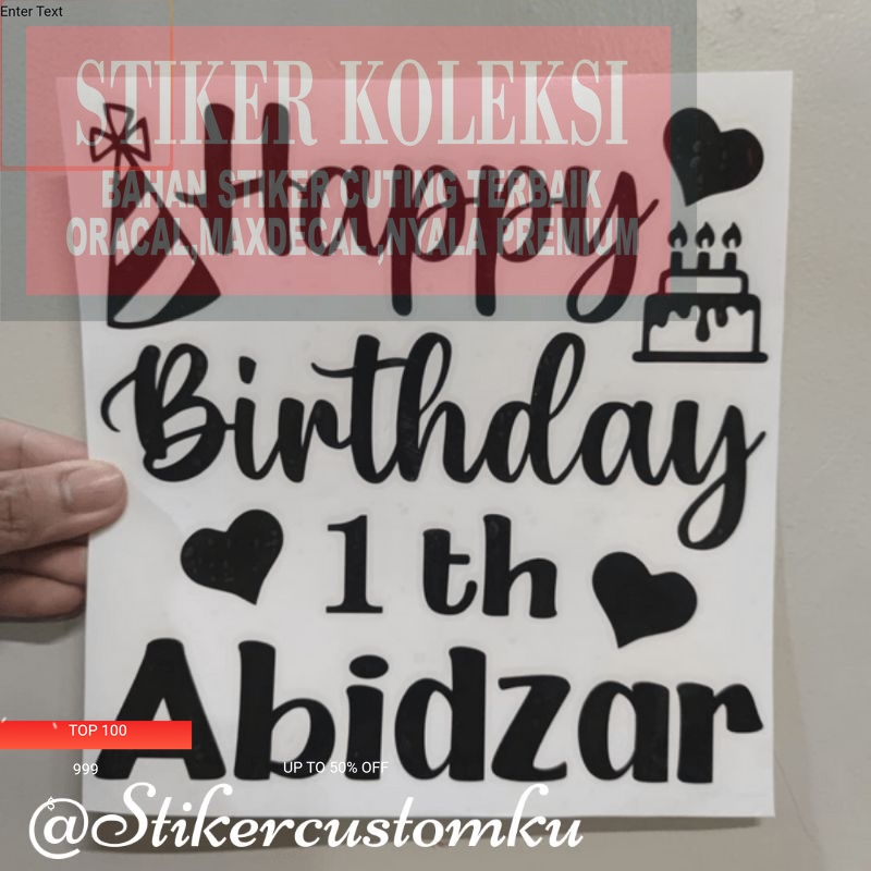 

Stiker Custom Balon PVC 18 inch Ukuran 20x20cm Sticker Cutting