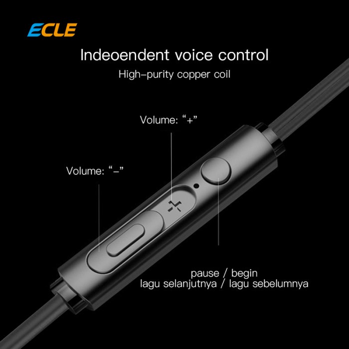 Terlaris ✨ -ECLE Gaming Headset Adjustable Mic - Hitam