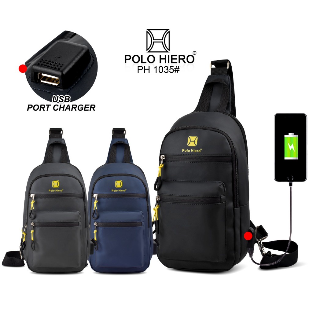 Polo Hiero Tas Selempang Polo Hiero 1035 Tas Slingbag Pria Waterproof
