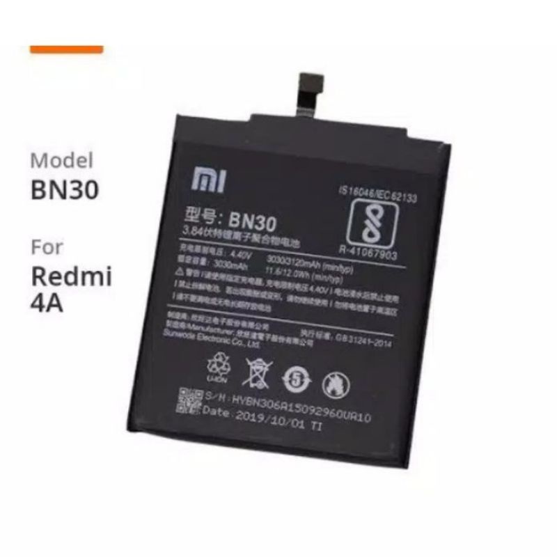 Battery Batre Baterai Xiaomi Redmi 4A Batrei BN30 Original