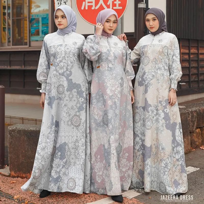 Ready stock JAZEERA DRESS / DAMELIA DRESS by Nadheera Luxury [ NEW - ND Pattern Dress Series ] Gamis