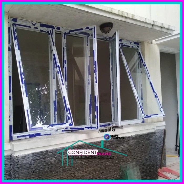 Kusen Jendela Alumunium 4 Inch/Jendela Alumunium + Kaca 5mm