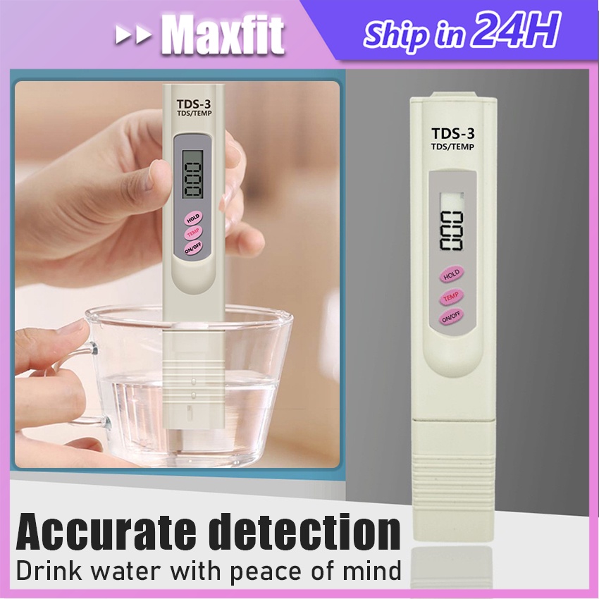 PH Meter TDS Meter Tester Hidroponik TDS 3 Alat Pengukur PH Air Minum Alat Ukur TDS Pena