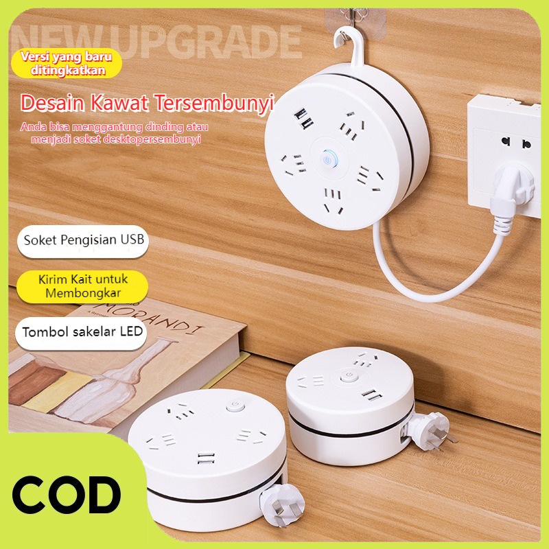【COD】8 in 1 Stop Kontak Kabel Colokan Listrik 3 Port USB+3 Lubang Saklar Smart Power Strip Stop Kont