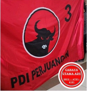 

COD bendera partai pdi 2 x 3 dan 3 x 4 meter