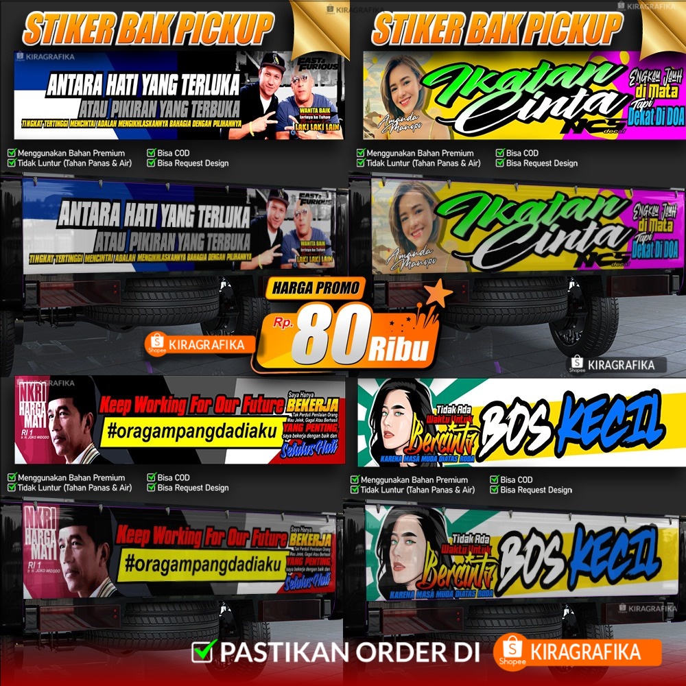 STIKER PINTU BAK BELAKANG L300, STIKER PINTU BAK PICK UP