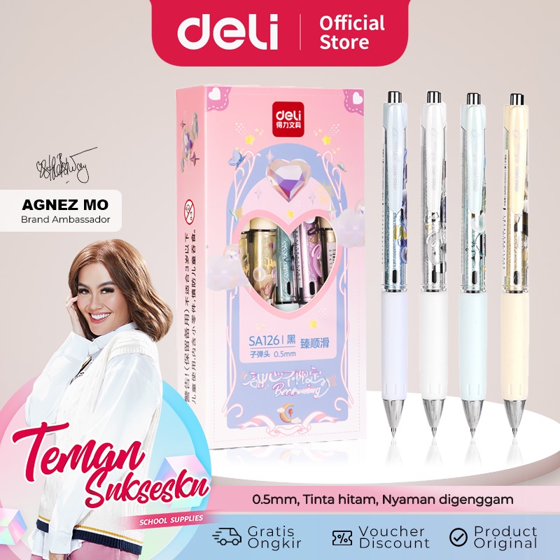 

Deli Pulpen Gel / Gel Pen 0.5mm Lucu Tinta Hitam SA126 1 pcs